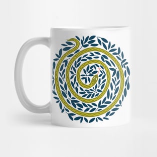 Spiral Snake olive green Mug